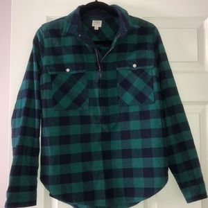 J crew factory buffalo check quarter zip